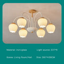 Modern green & white chandelier 8 glass globes living room light