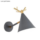 Modern grey and gold antler sconce light bedroom e26 e27 lamp