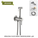 Modern grey brass bidet spray bathroom hot cold mixer valve
