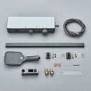 Modern grey digital shower faucet set with shelf for bathroom
