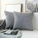 Modern grey geometric embroidered cushion cover living room set