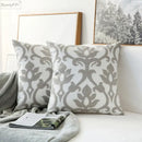 Modern grey geometric embroidered cushion cover living room set