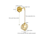 Modern grey glass led wall lamp bedroom gold crystal sconce