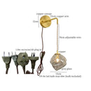 Modern grey glass led wall lamp bedroom gold crystal sconce