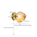 Modern grey glass led wall lamp bedroom gold crystal sconce