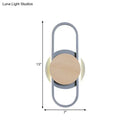 Modern grey & light wood led wall sconce bedroom ring light