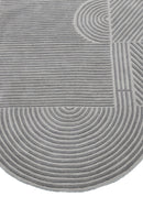 Modern Grey Lines Hand Tufted 5x7 Wool Area Rug