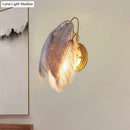DecorBites™ Modern Furry Goose Feather Wall Lamp - Sleek Single-Bulb Sconce Light for Living Room (Grey/White)