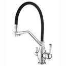 Modern gun gray kitchen faucet with dual handle pure water tap