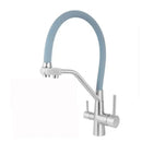 Modern gun gray kitchen faucet with dual handle pure water tap
