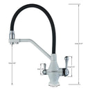 Modern gun gray kitchen faucet with dual handle pure water tap