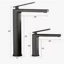 Modern gun gray waterfall basin faucet bathroom sink tap