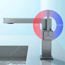 Modern gun grey digital display basin faucet bathroom temperature sensor