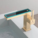 Modern gun grey digital display basin faucet bathroom temperature sensor