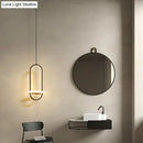 Modern halo ring bedside pendant light for bedroom