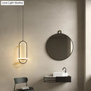 Modern halo ring bedside pendant light for bedroom