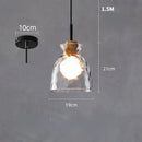 Modern hammered clear glass pendant lamp kitchen led lights