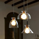 Modern hammered clear glass pendant lamp kitchen led lights