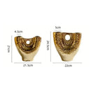 Modern hammered gold vase set living room textured ceramic decor