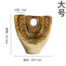 Modern hammered gold vase set living room textured ceramic decor