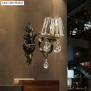 DecorBites™ Modern Hand-Cut Crystal Wall Sconce in Black & Gold