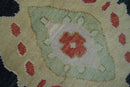 Modern Hand Knotted Black and Multicolor 4x15 Traditional Oushak Wool Rug