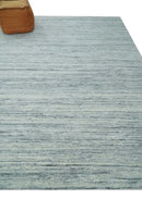 Modern Handloom Ivory, Charcoal, Silver 8x10 Contemporary Wool Area Rug