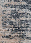 Peach and Charcoal Modern Abstract Hand Knotted Bamboo Silk 8x10 Area Rug
