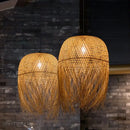 Modern handwoven bamboo pendant lights for dining room