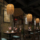 Modern handwoven bamboo pendant lights for dining room