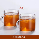 Modern heat resistant clear glass tea cup set dining room mugs