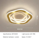 Modern hexagonal gold luxury led ceiling chandelier for living room