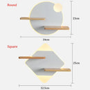 Modern hexagonal wood led bedside shelf wall lamp bedroom usb charger