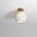Modern hollow white and gold ceramic led ceiling lights living room