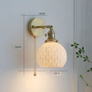 Modern honeycomb brass ceramic led wall sconce bedroom light