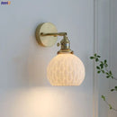 Modern honeycomb brass ceramic led wall sconce bedroom light