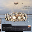 Modern honeycomb crystal wrought iron chandelier dining room light