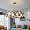 Modern honeycomb crystal wrought iron chandelier dining room light