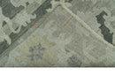 Modern Ikat Design Silver And Blue Hand Knotted Custom Made wool rug
