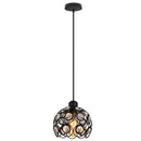 Modern industrial black crystal k9 pendant lamp for kitchen island