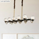 Modern industrial black & gold island chandelier kitchen led light