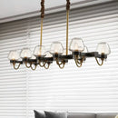 Modern industrial black & gold island chandelier kitchen led light