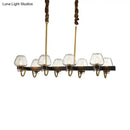 Modern industrial black & gold island chandelier kitchen led light