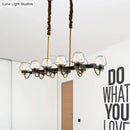 Modern industrial black & gold island chandelier kitchen led light