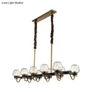 Modern industrial black & gold island chandelier kitchen led light