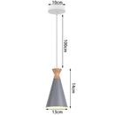 Modern industrial gray & black pendant light – living room geometric