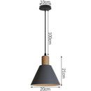 Modern industrial gray & black pendant light – living room geometric