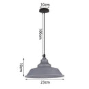 Modern industrial gray & black pendant light – living room geometric