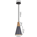 Modern industrial gray & black pendant light – living room geometric