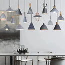 Modern industrial gray & black pendant light – living room geometric